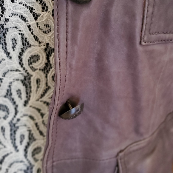 GET READY FOR BROWN ROSNER brown leather jacket size 8 - Picture 7 of 7